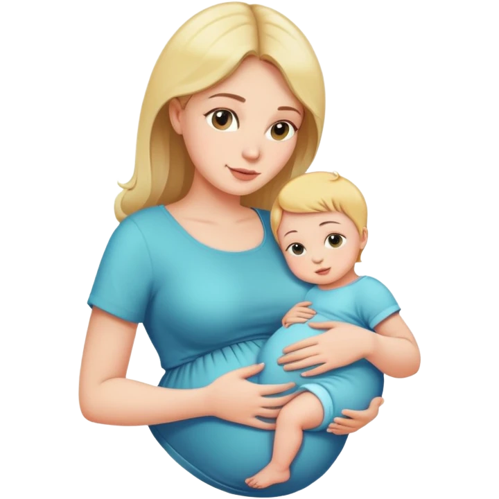 woman with tiny baby bump, early pregnancy emoji