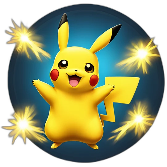 Pikachu détective avec des éclaires emoji