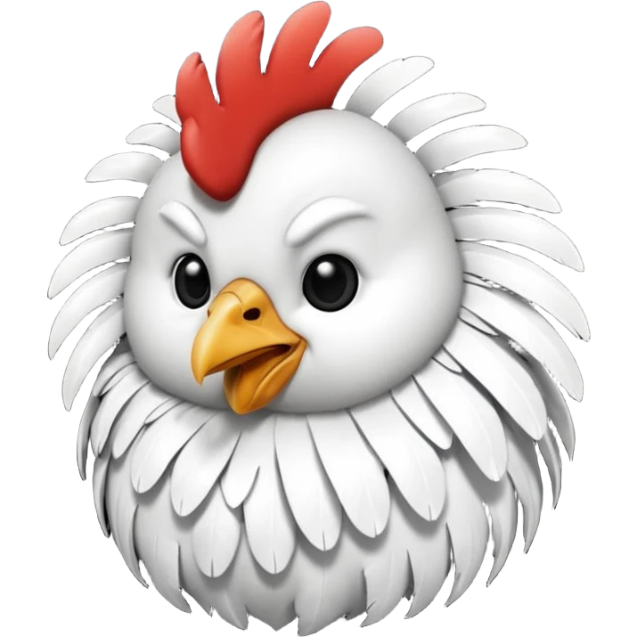 chicken with body covered every feathers is a mix of black and white color   emoji