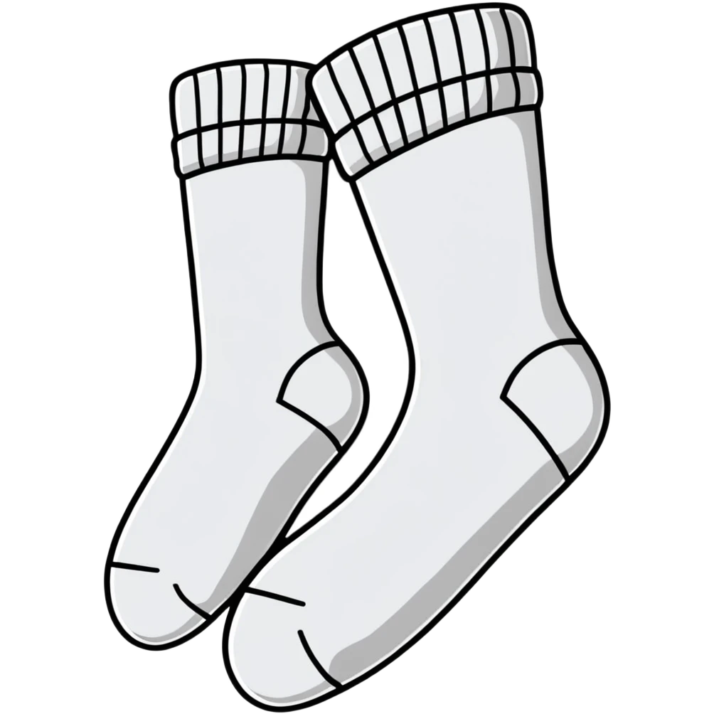 white sock bottom view showing sole texture and pattern emoji