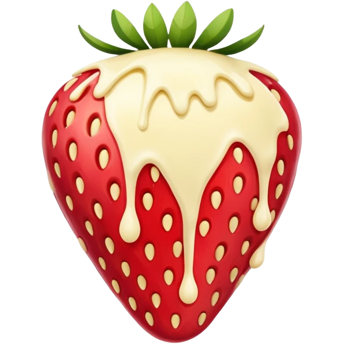 Strawberry with melted white chocolate and more white chocolate  morev emoji