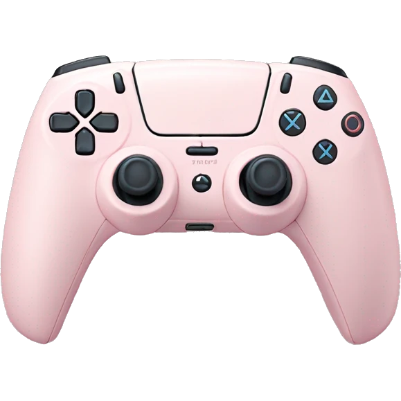 Blush Pink ps5 controller with white buttons  emoji