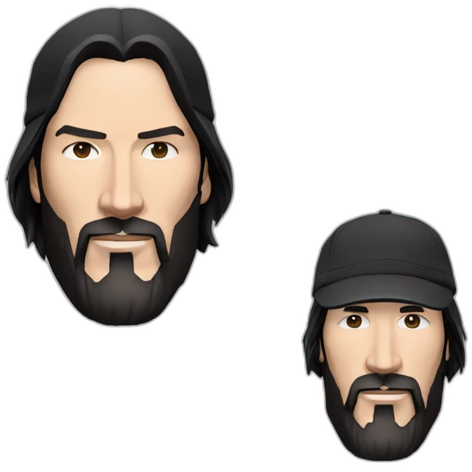 bearded keanu reeves with a black addidas cap emoji