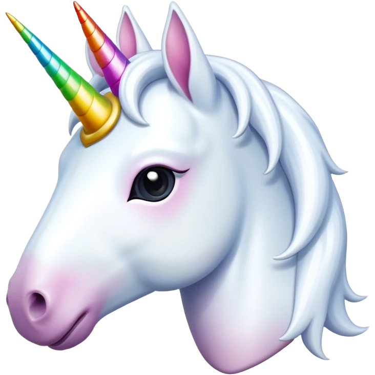 Totally white unicorn emoji