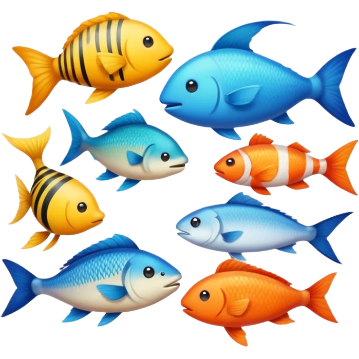 vibrant emoji representing animal biodiversity with a variety of animals including bird, fish, and mammal in a harmonious scene emoji