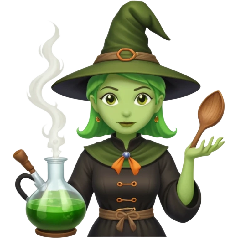 green witch cooking potion emoji