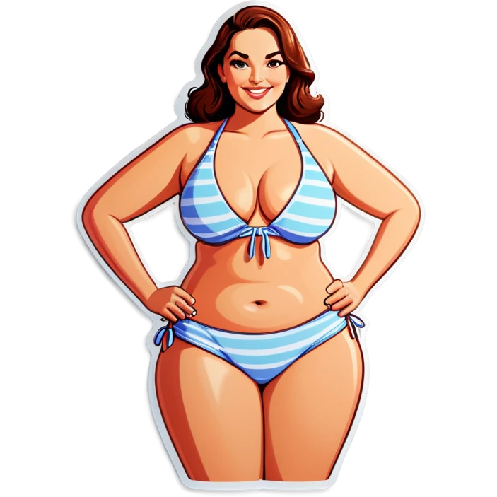 Realistic woman curvy bikini emoji