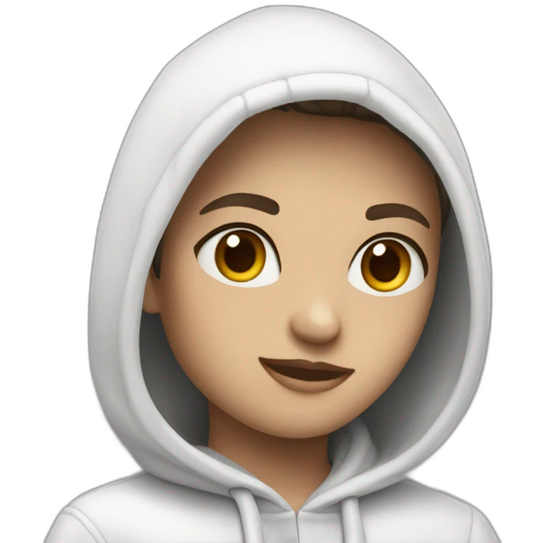 Me with a white hoodie and with black pants emoji