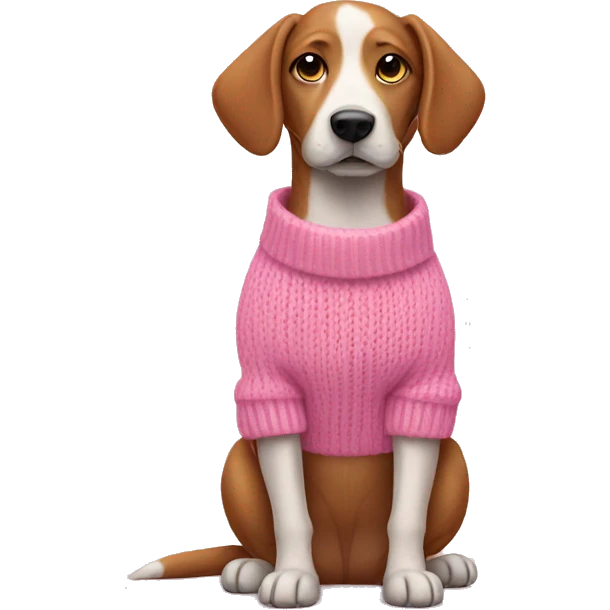 Dog wearing a pink sweater emoji