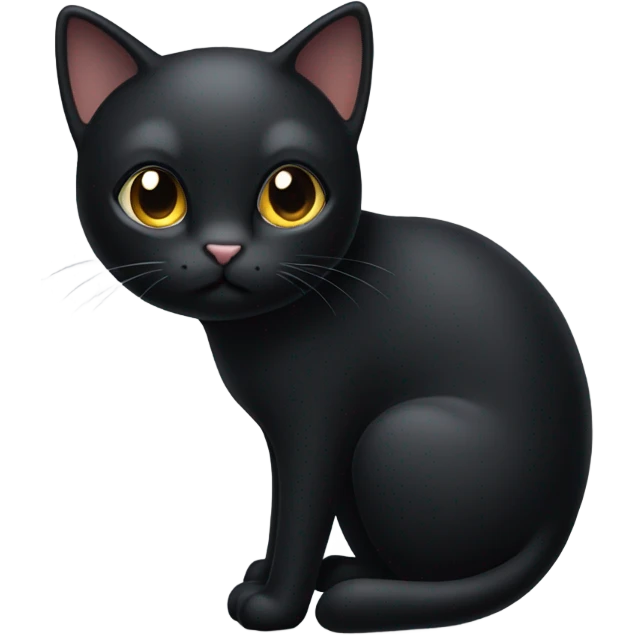 black cat with no tail  emoji