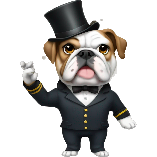 english bulldog conductor music emoji