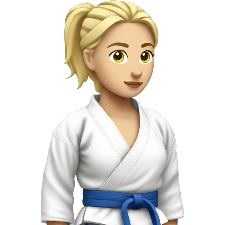 female judo athlete, blonde. side profile emoji