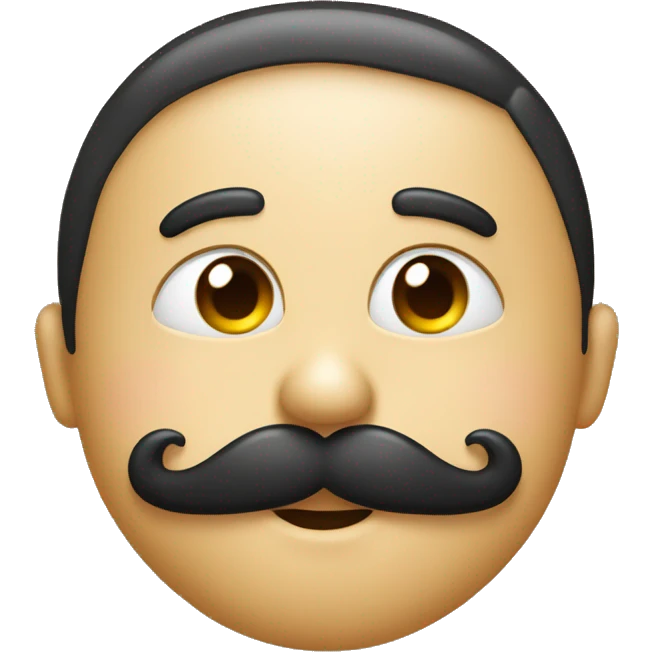 kiss face with mustache emoji