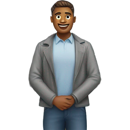 a man infront of the matterhorn mountain emoji