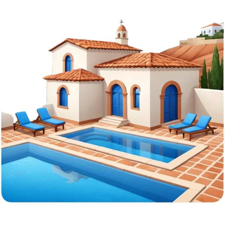 a villa with a pool emoji