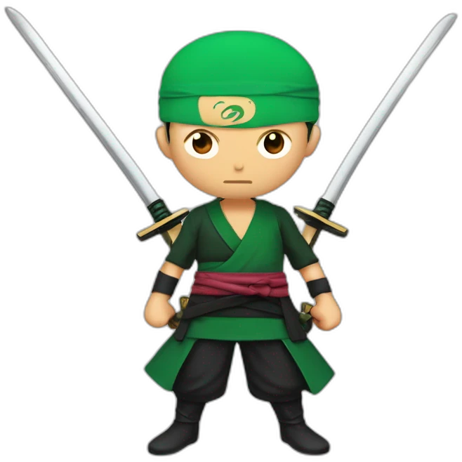 Roronoa zoro with 3 katana emoji