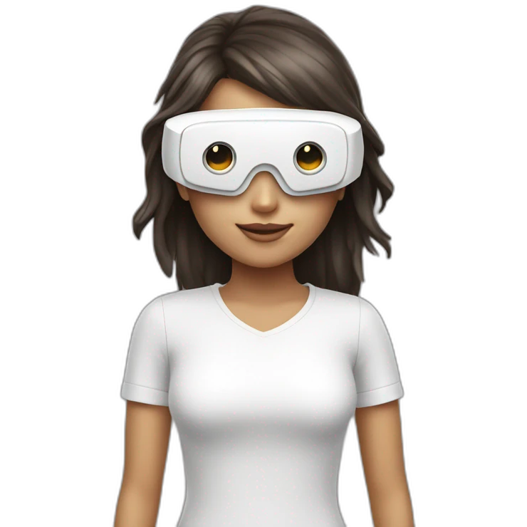 Virtual reality girl white glasses emoji