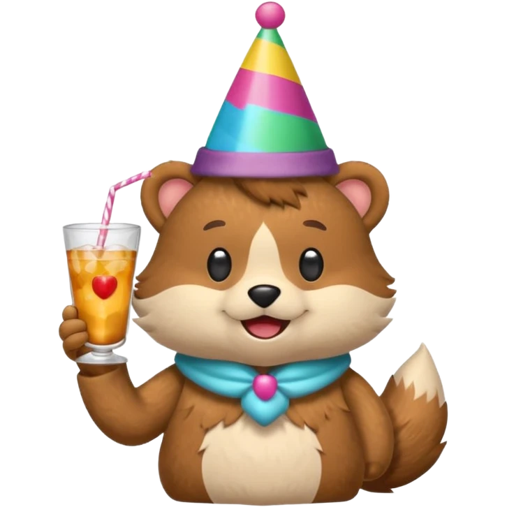 a plushie partying emoji