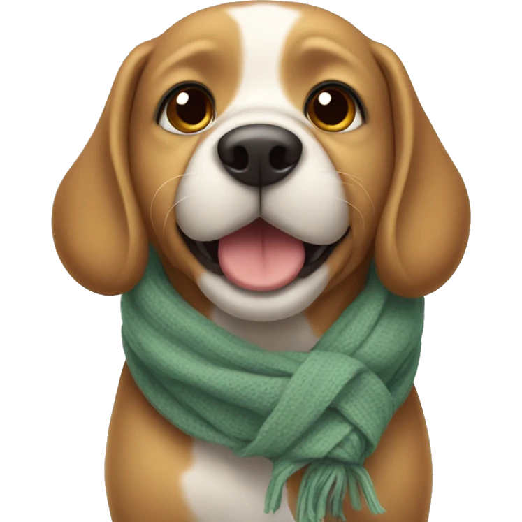 Doggy wearing a scarf  emoji