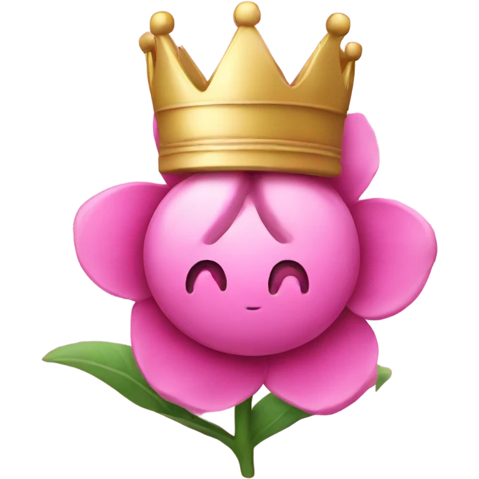 Pink flower with a crown  emoji