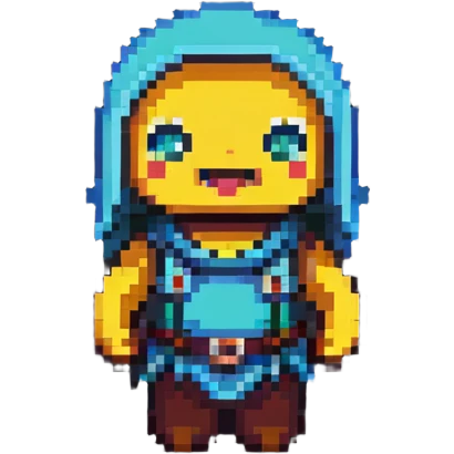 pixel art character resembling حزلقوم with a playful and humorous look emoji