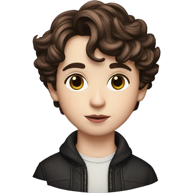 Memoji of Androgyneous, Pixie Cut, Timothee Chalamet, Dressed like an Artist emoji