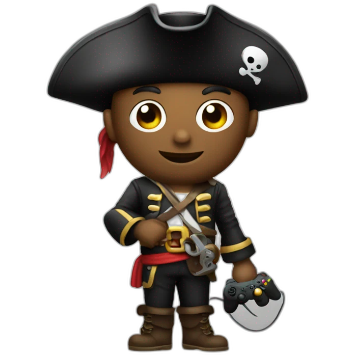 A pirate with a video game controller emoji