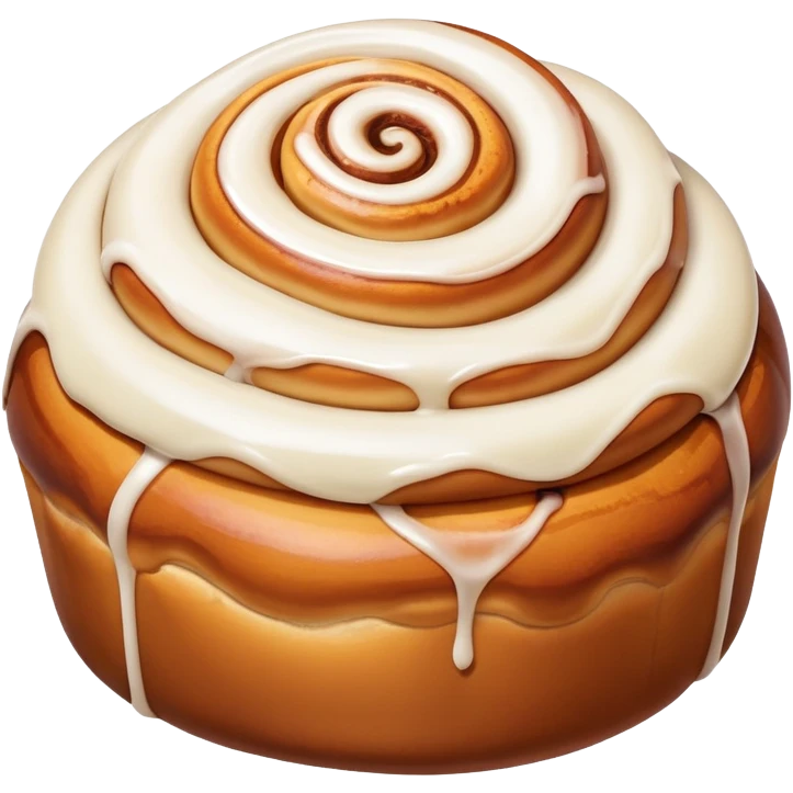 ultra realistic cinnamon bun with extra icing emoji