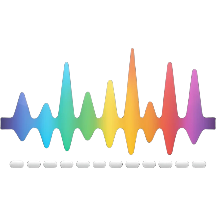 full black audio spectrum, the spectrum is white emoji