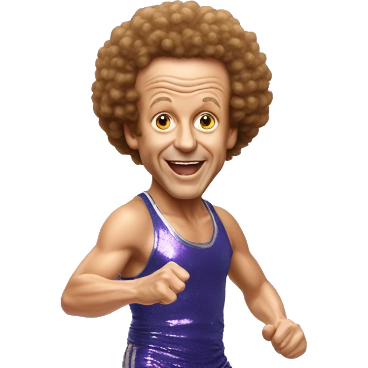 Richard Simmons celebrating emoji