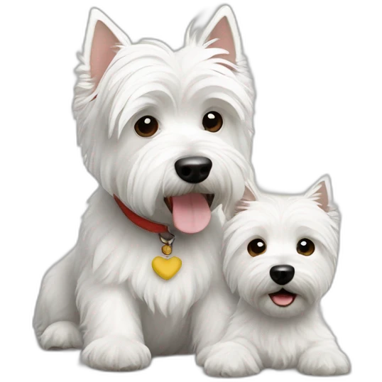 westie with kid emoji