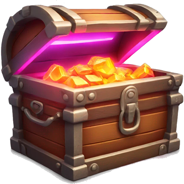 treasure chest red glowing neon emoji