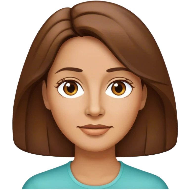 FEMME CHEVEUX MI LONG BRUNE VISAGE OVALE 50 ANS emoji