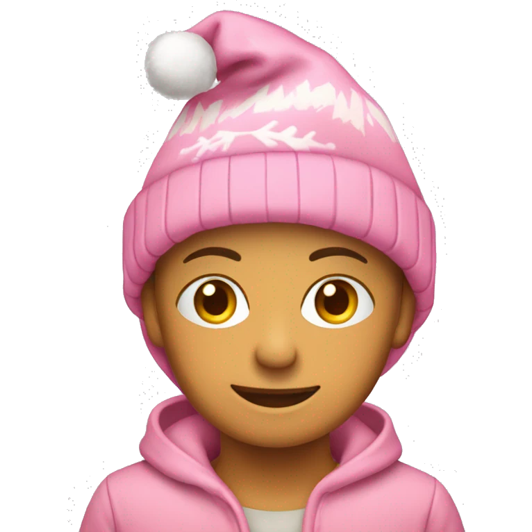 gorro de navidad rosa  emoji