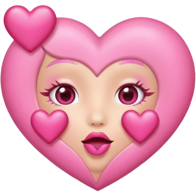 Heart eyes with hearts around it blowing a kiss emoji