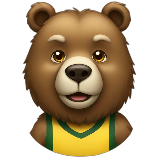 animal big fat bear soccer player emoji