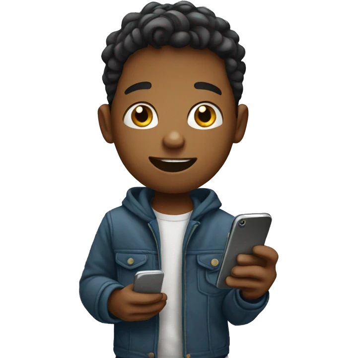 boy with smartphone emoji