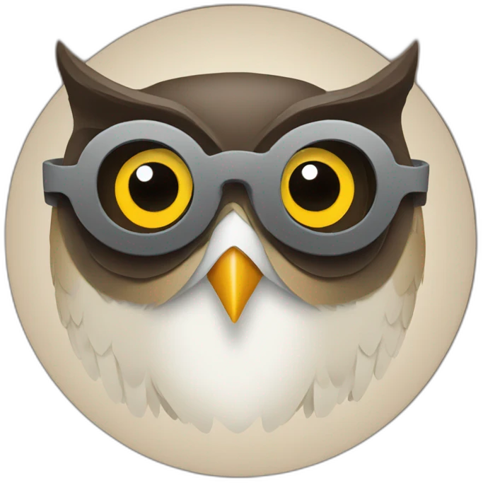 Logo with an owl made if watch emoji