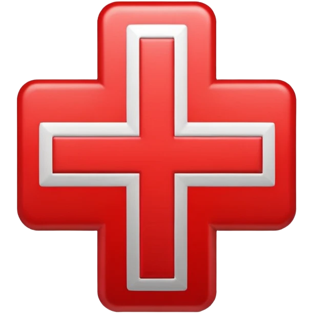 red medical cross symbol on a white background emoji