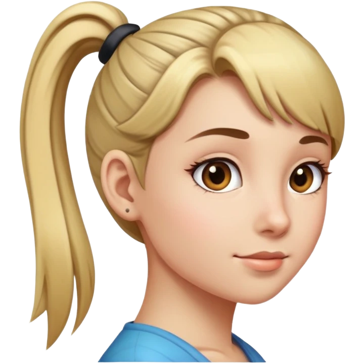 girl with ponytail emoji
