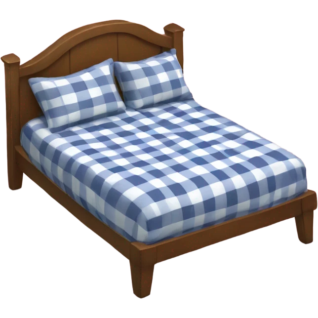 bed with gingham sheets emoji