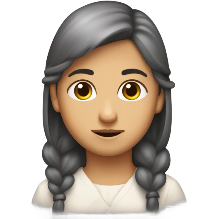 Dziewczyna z brązowymi prostymi włosami z zielonymi oczami i delikatnymi okularami  emoji