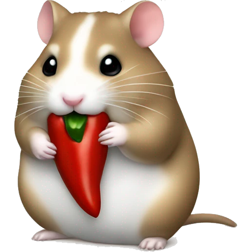 A hamster eating chili pepper emoji
