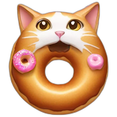 cat eating doughnut emoji