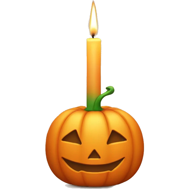 Candle with pumpkin  emoji