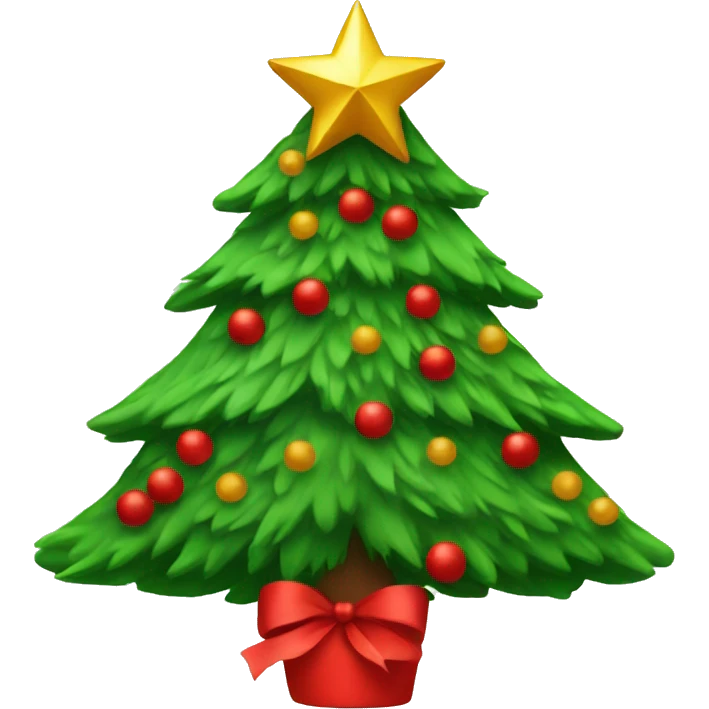 Christmas tree with a red bow emoji