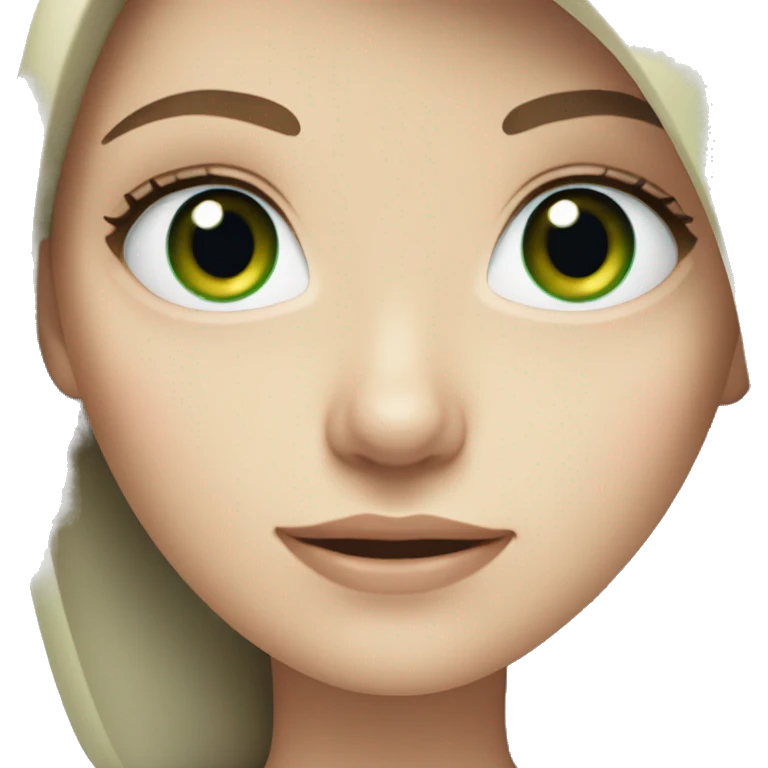 pale girl with brown hair and green-blue eyes emoji