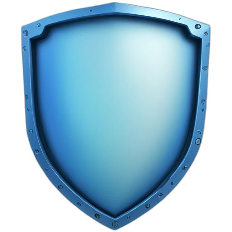 blue cyber shield futuristic emoji