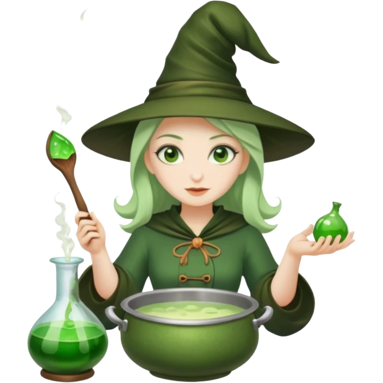 green witch cooking potion emoji