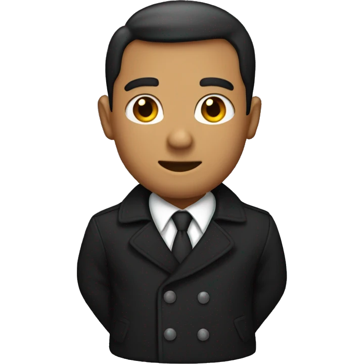 single breasted black pea coat emoji